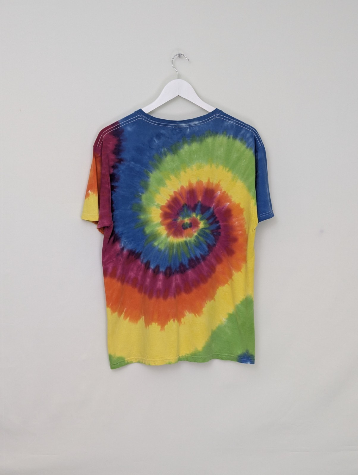 Tie Dye T Shirt - Multicolour Spiral - Rainbow - Size M