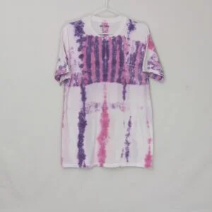 Tie Dye T Shirt - Pink/purple/white Gildan Cotton Tee - Size Medium
