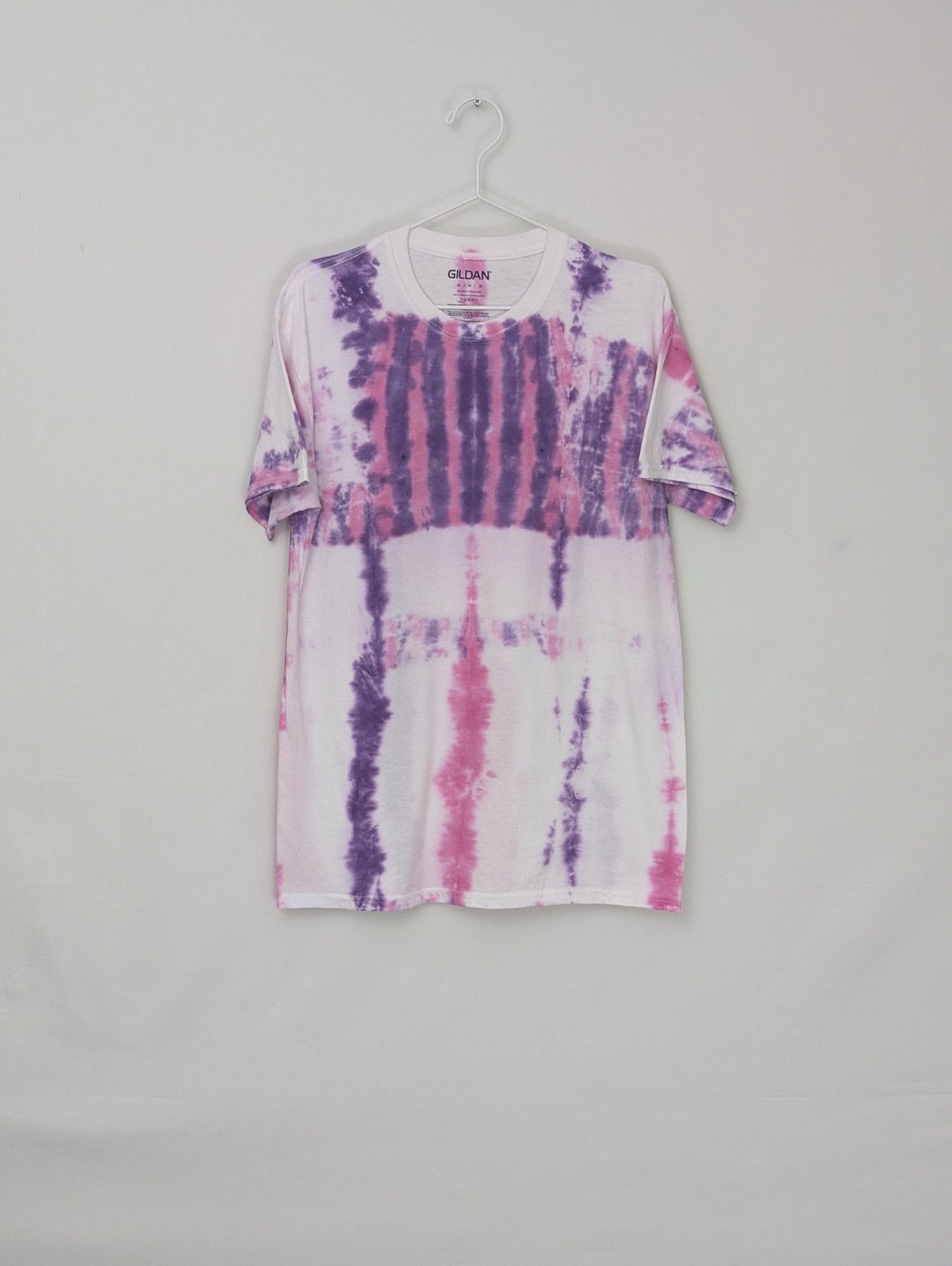 Tie Dye T Shirt - Pink/purple/white Gildan Cotton Tee - Size Medium