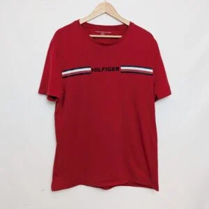 Tommy Hilfiger Men’s Red Logo T-shirt – Size L