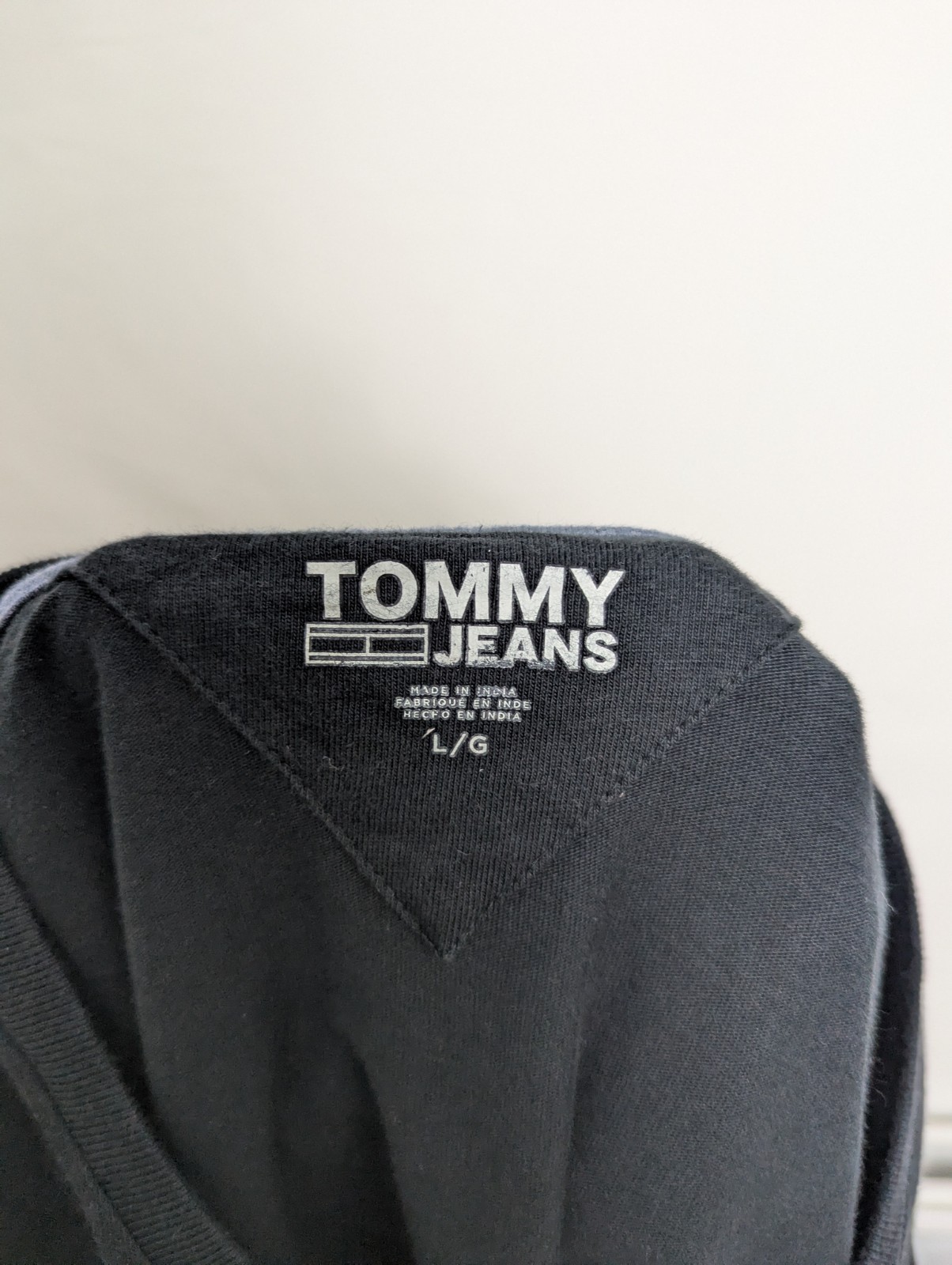 Tommy Jeans Black Big Flag Logo T-shirt Men’s L – Large Graphic – 2010s Revival