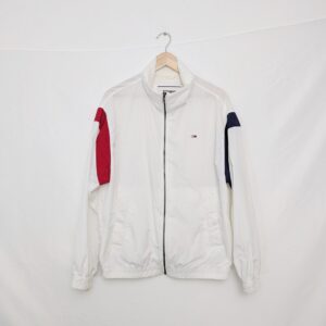 Tommy Jeans Lightweight Track Jacket Windbreaker White Red Navy – Size Small