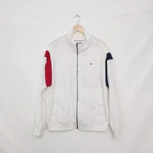 Tommy Jeans Lightweight Track Jacket Windbreaker White Red Navy – Size Small