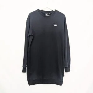 Vans Women’s Longline Sweatshirt Dress – Black – Size Small