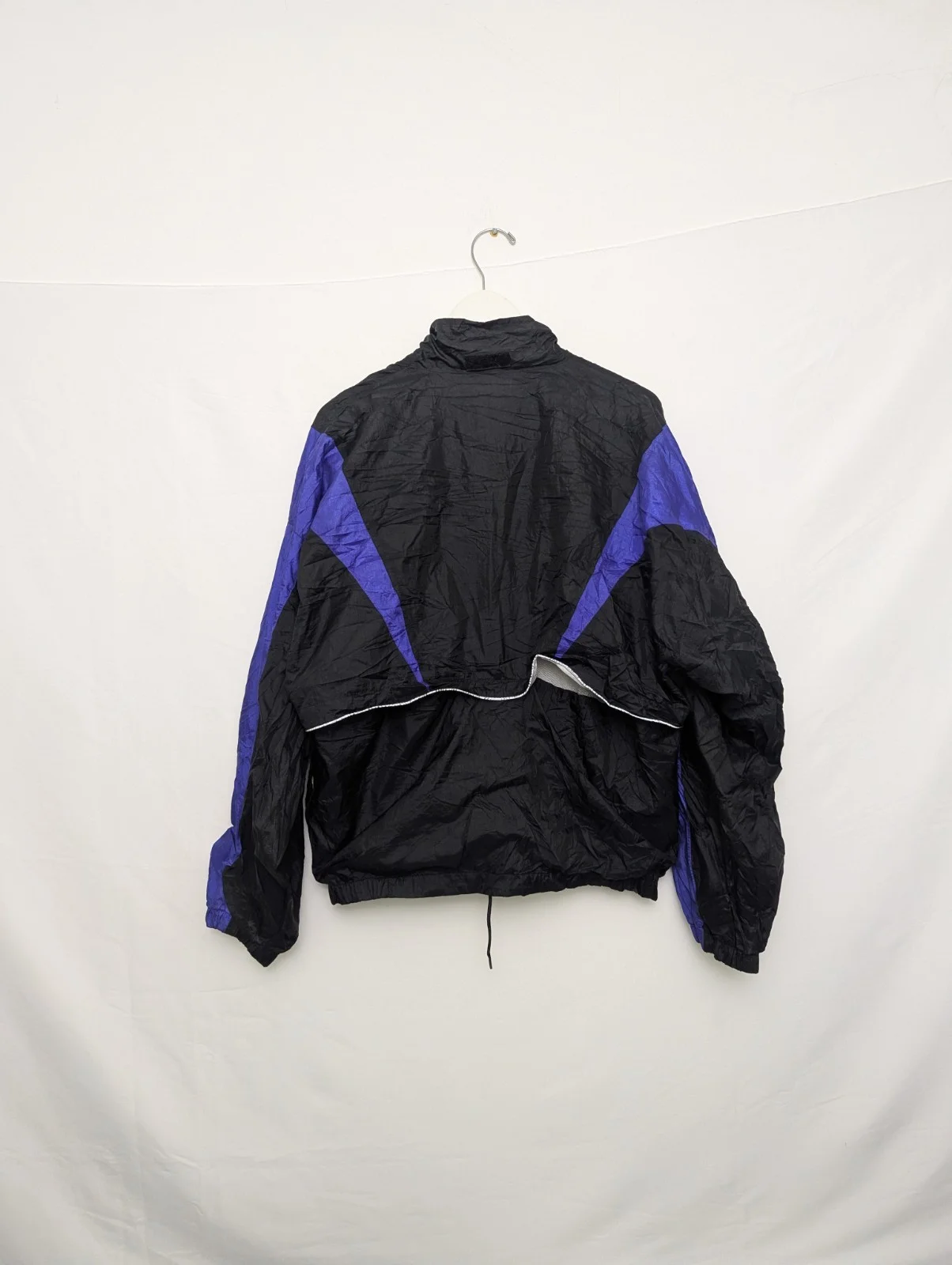 Vintage 1990s Asics Windbreaker Jacket – Women’s Large – Black / Purple / Pink
