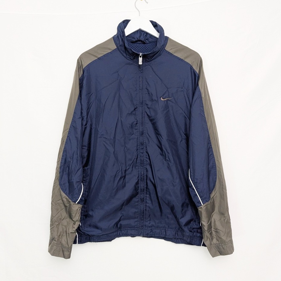 Vintage 1990s Nike Navy & Olive Windbreaker Jacket – Size L (made In Taiwan)