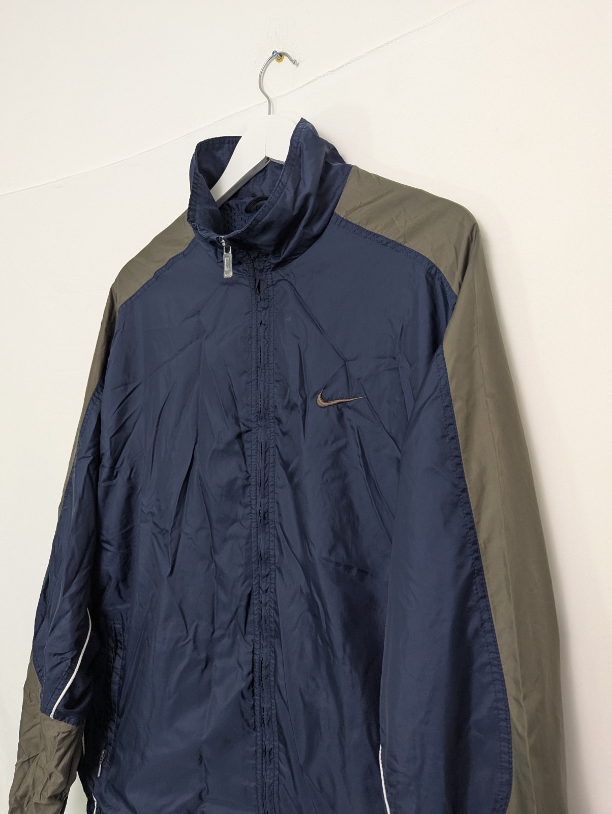 Vintage 1990s Nike Navy & Olive Windbreaker Jacket – Size L (made In Taiwan)
