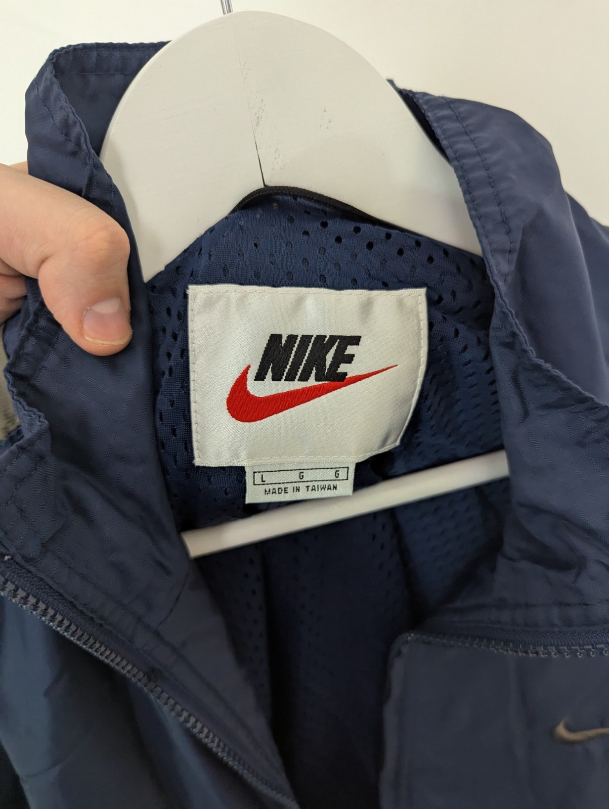 Vintage 1990s Nike Navy & Olive Windbreaker Jacket – Size L (made In Taiwan)