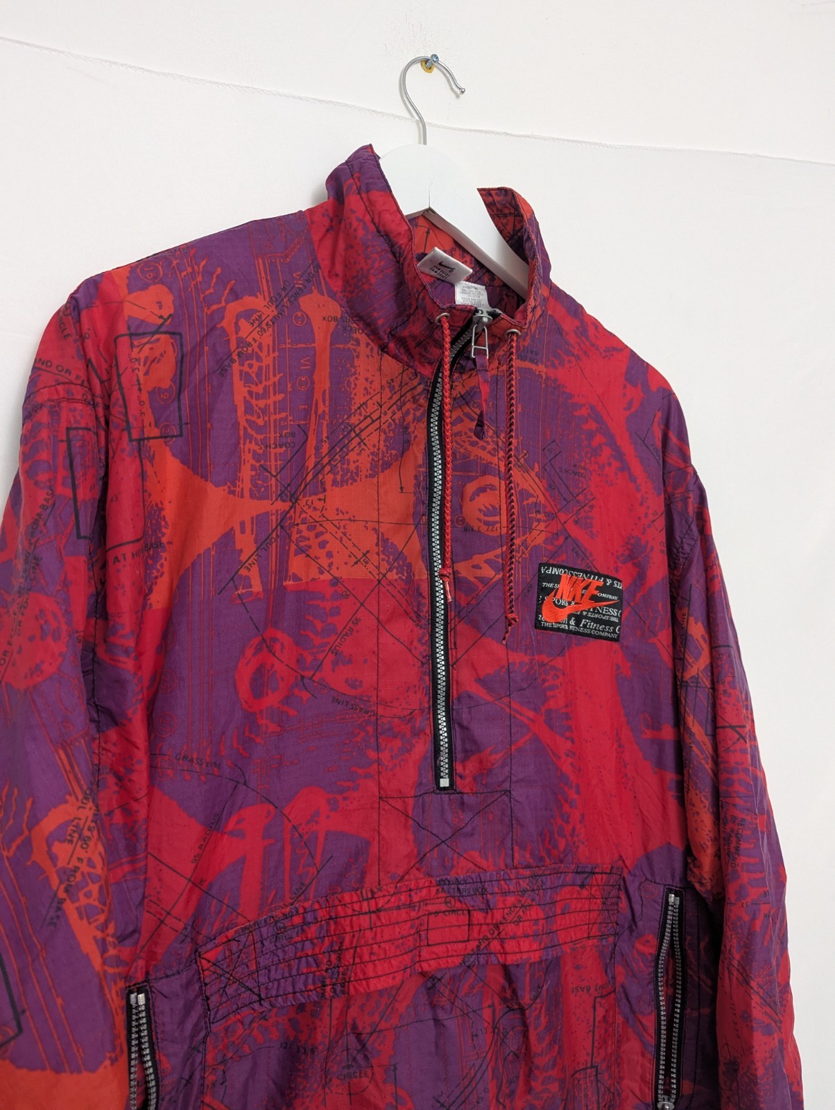 Vintage 1990s Nike Windbreaker Jacket – Rare All-over Print – Size M
