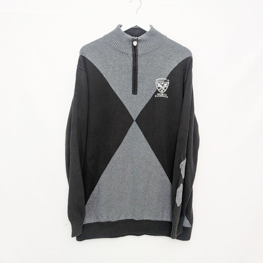 Vintage 2000s Basefield Sports Elements Quarter Zip Knit Jumper – Men’s Xxl