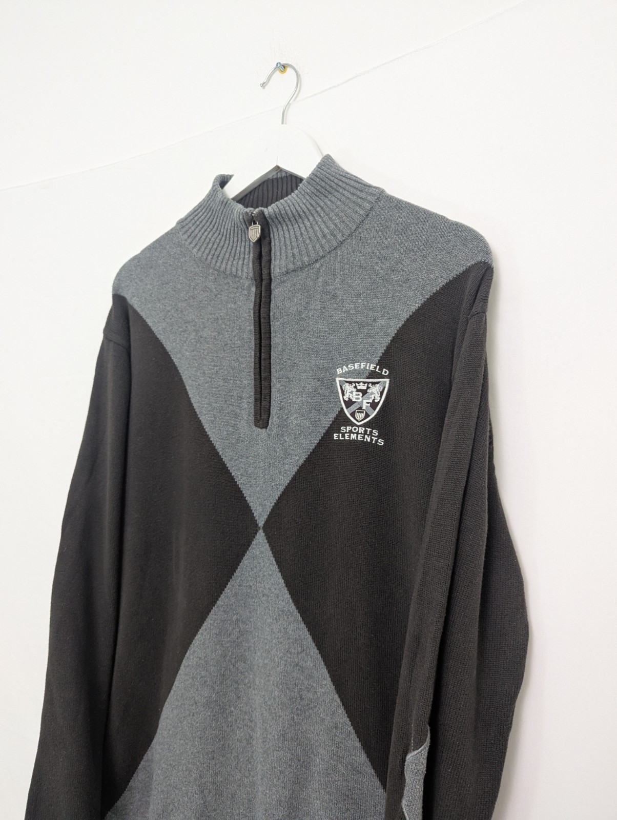 Vintage 2000s Basefield Sports Elements Quarter Zip Knit Jumper – Men’s Xxl
