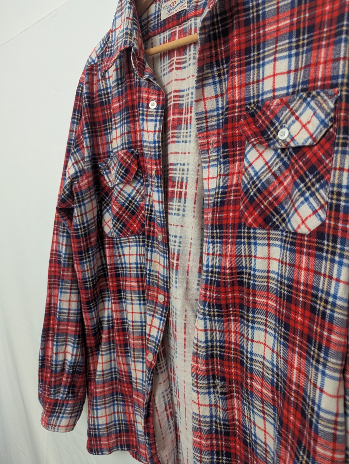 Vintage 80s/90s Friendship Red Tartan Flannel Shirt – Size 39/m – Made In China