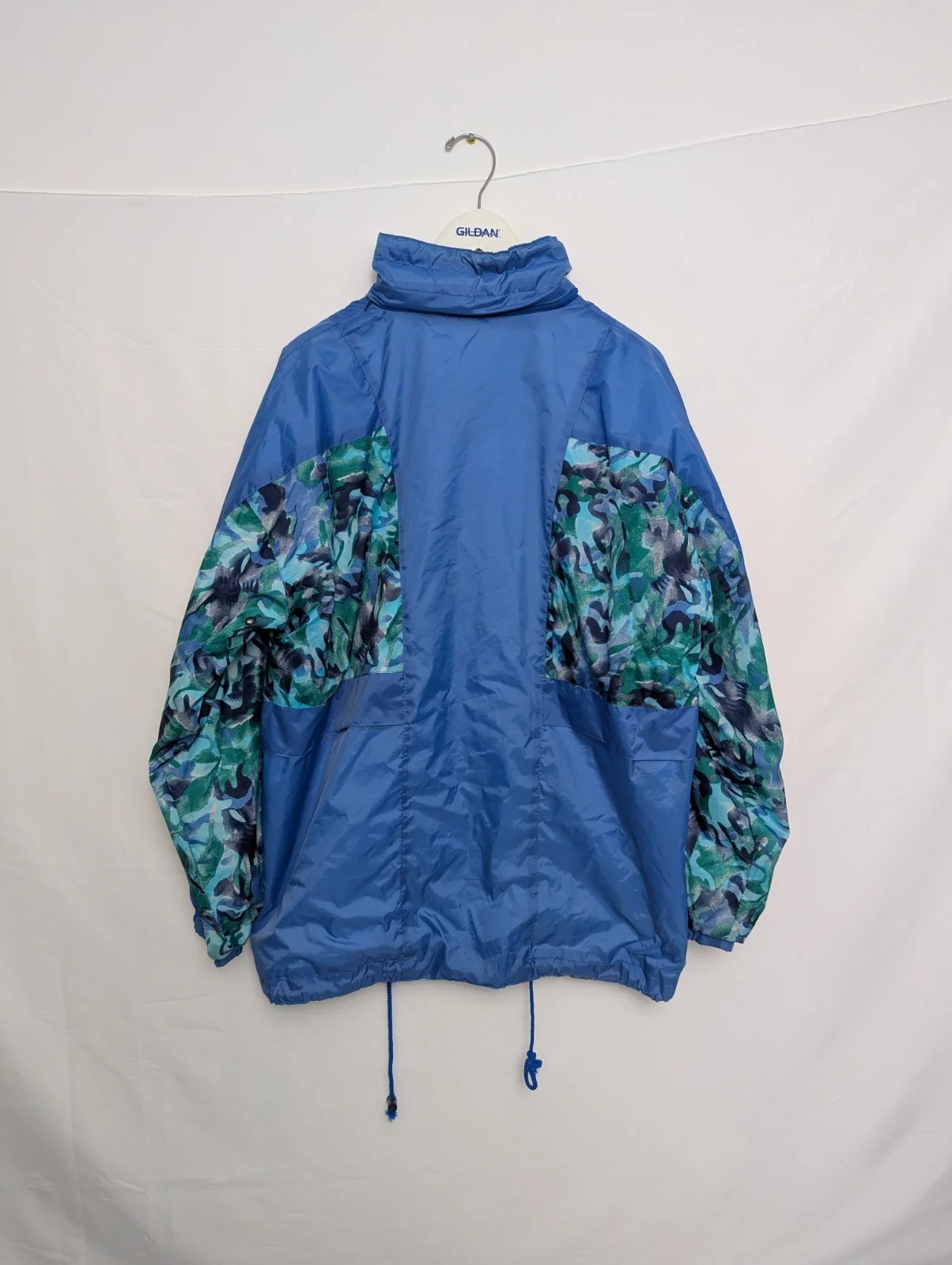 Vintage 80s/90s Marcel Clair Windbreaker Jacket Blue Abstract Panels – Size S