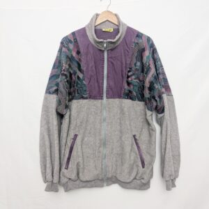 Vintage 80s/90s Salewa Fleece Jacket – Purple / Grey  – Retro Outdoor Size Xl
