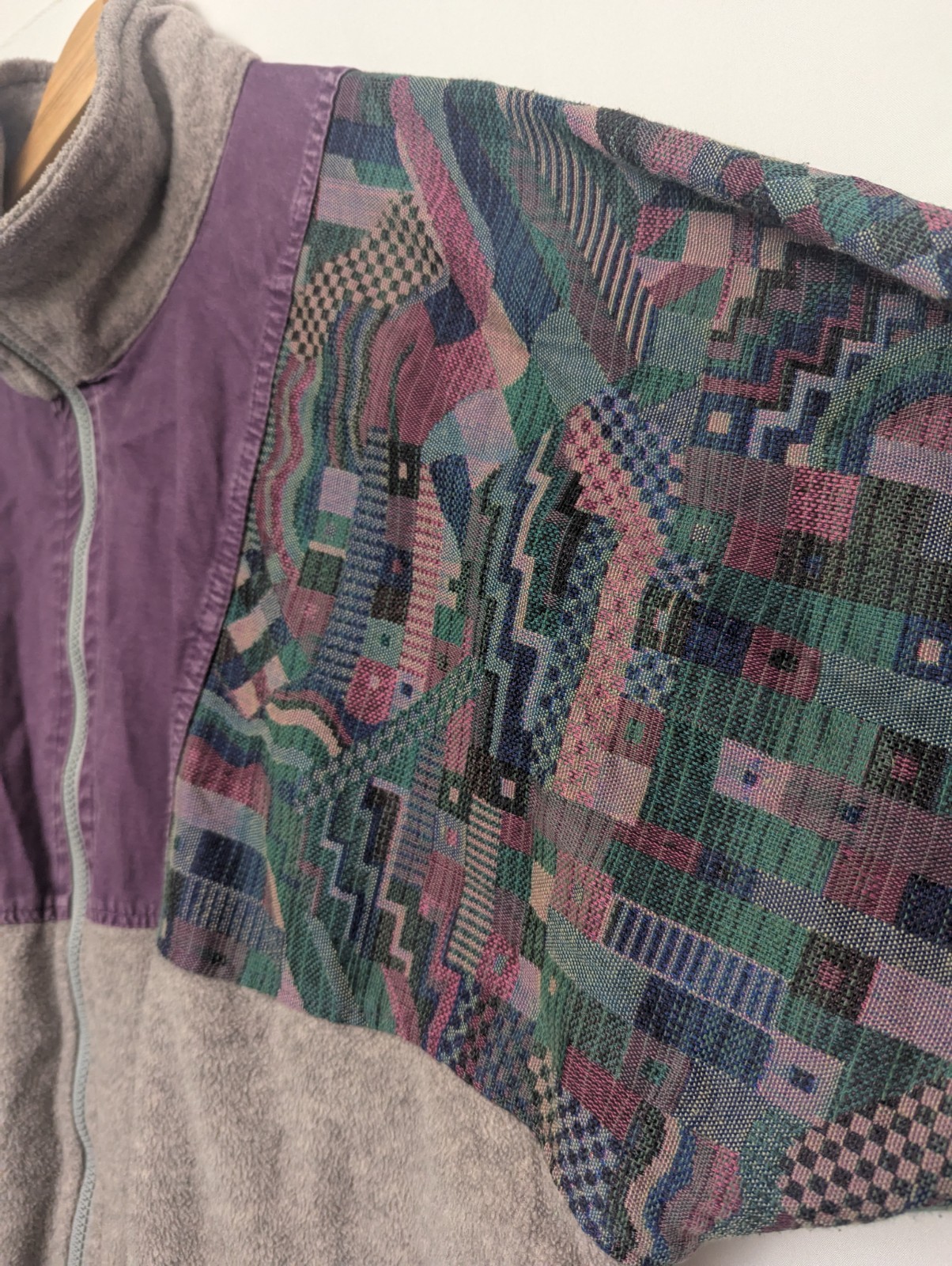 Vintage 80s/90s Salewa Fleece Jacket – Purple / Grey – Retro Outdoor Size Xl