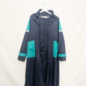 Vintage 80s/90s Triomfator Long Waterproof Coat – Men’s Large – Navy & Teal