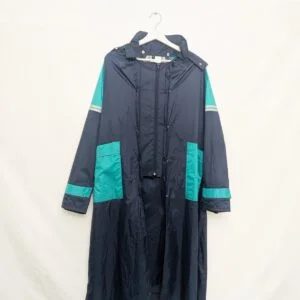 Vintage 80s/90s Triomfator Long Waterproof Coat – Men’s Large – Navy & Teal
