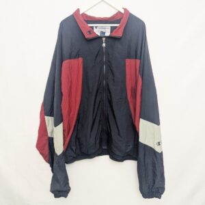 Vintage 90s Champion Windbreaker Jacket Xxl – Navy / Burgundy / Grey