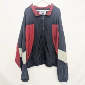 Vintage 90s Champion Windbreaker Jacket Xxl – Navy / Burgundy / Grey