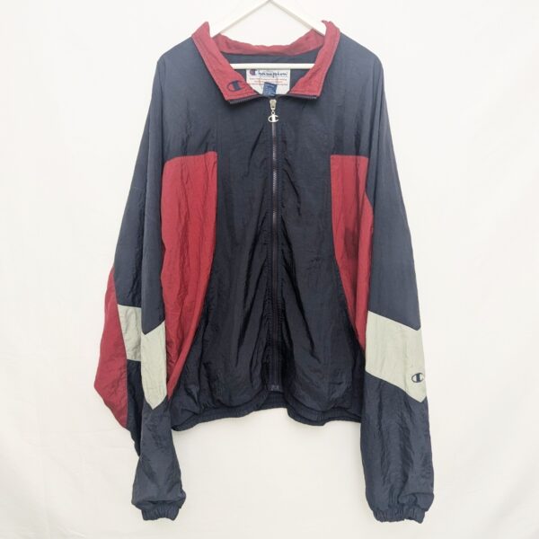 Vintage 90s Champion Windbreaker Jacket Xxl – Navy / Burgundy / Grey
