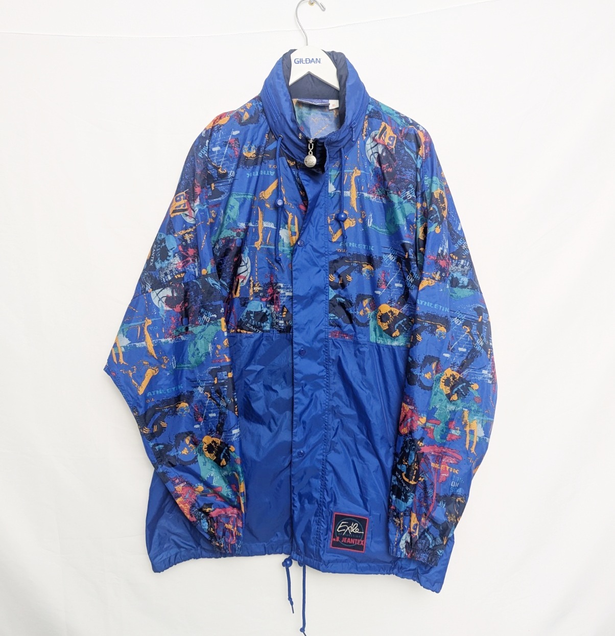 Vintage 90s Jeantex Exile Of Function Windbreaker Jacket Xl – Blue Multicolour
