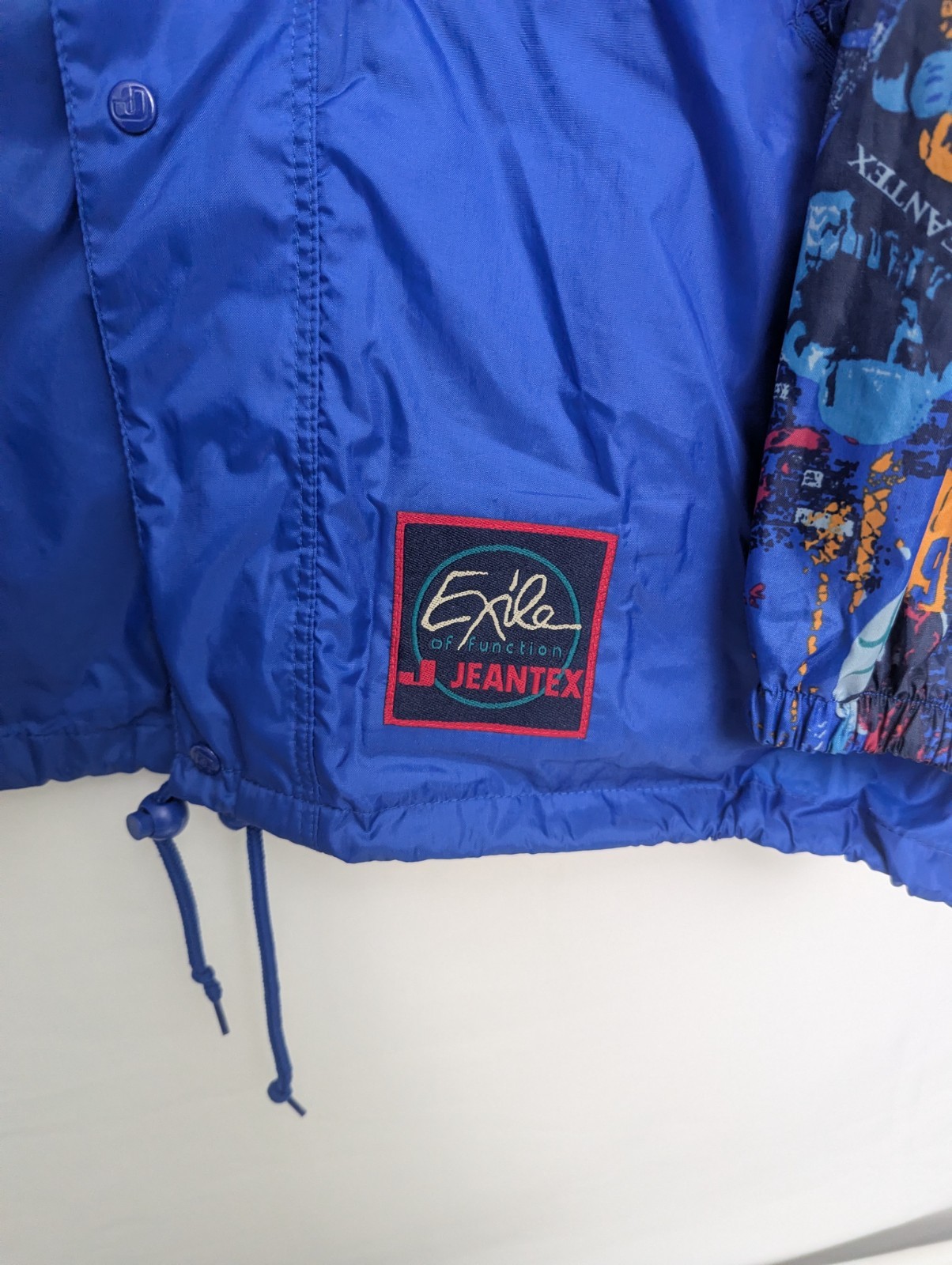 Vintage 90s Jeantex Exile Of Function Windbreaker Jacket Xl – Blue Multicolour