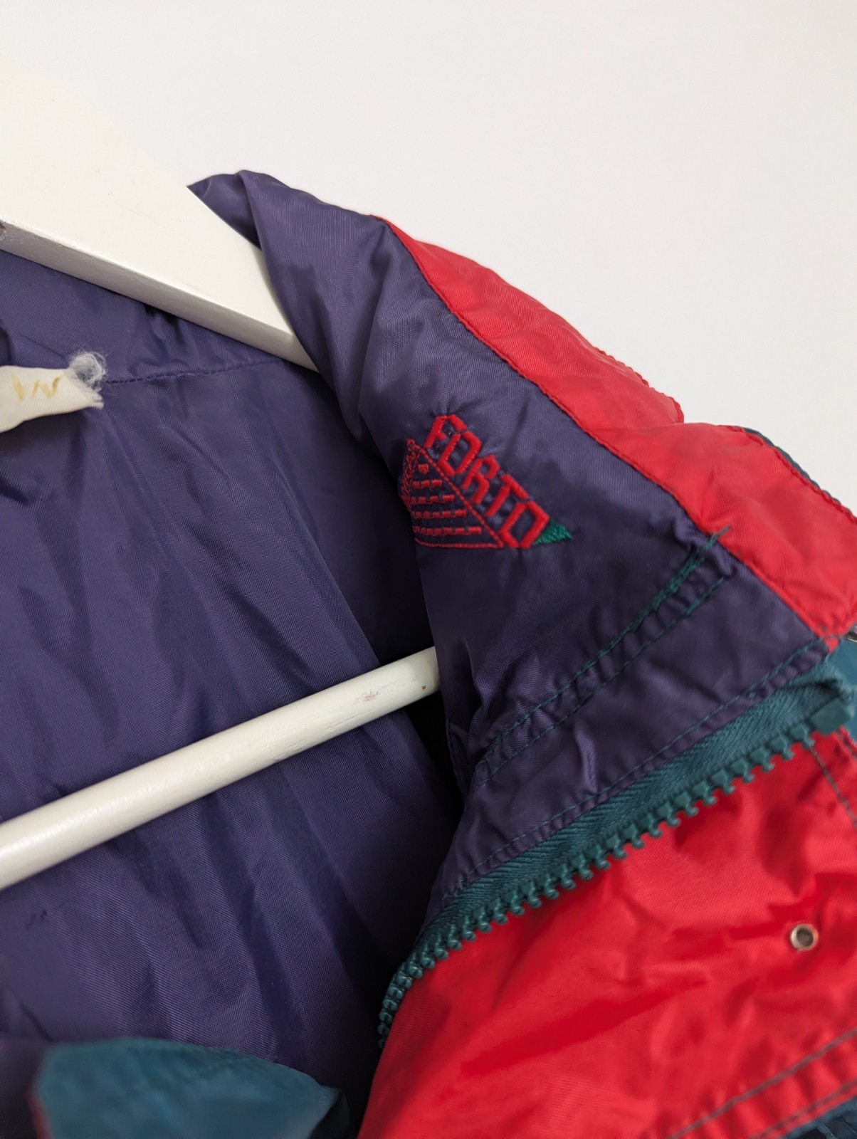 Vintage 90s Porto “exploration 93” Windbreaker – Teal / Red / Purple – Size L/xl