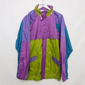 Vintage 90s Splasher Windbreaker Jacket – Purple / Green / Teal – Size Xl