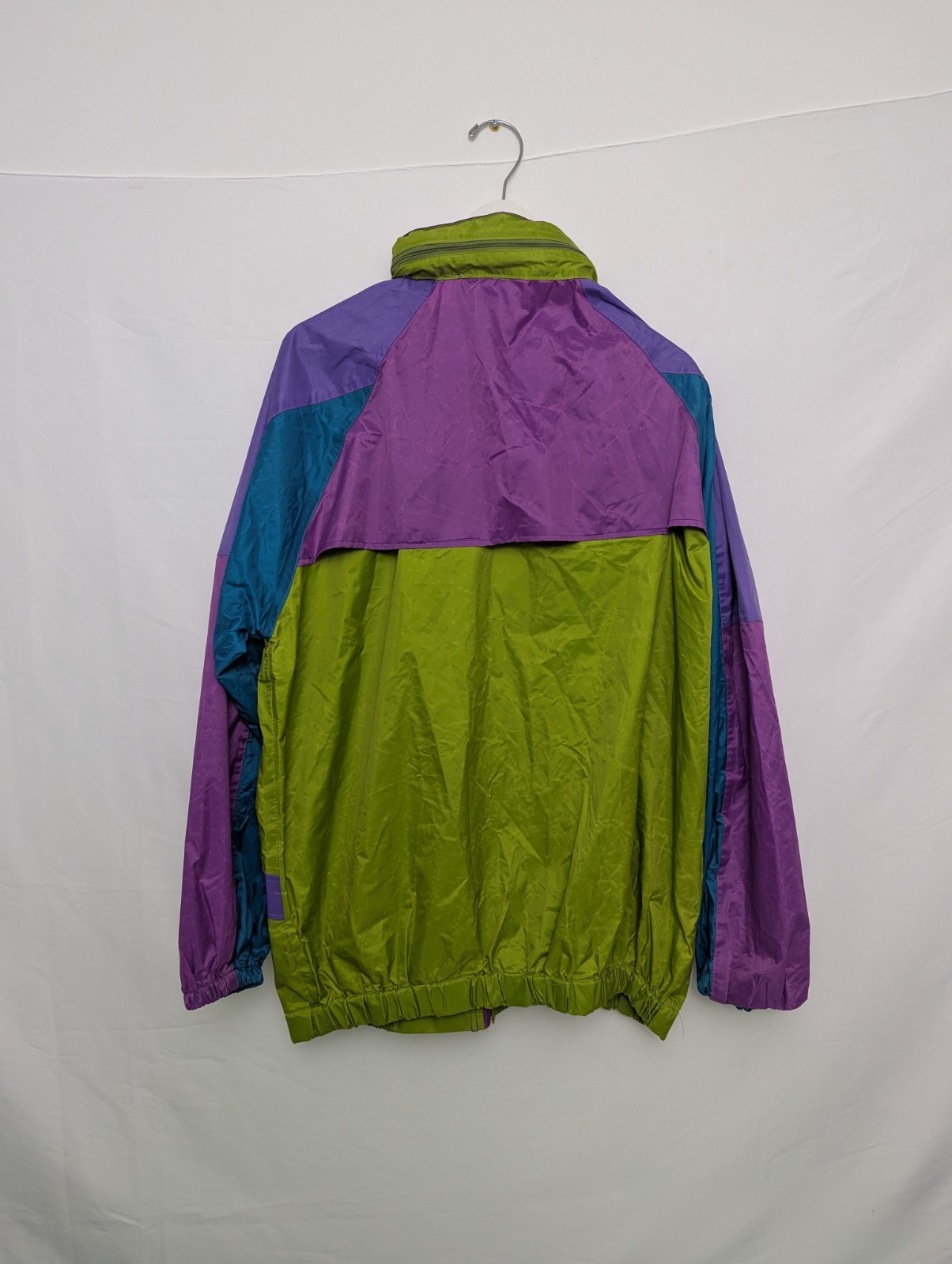 Vintage 90s Splasher Windbreaker Jacket – Purple / Green / Teal – Size Xl