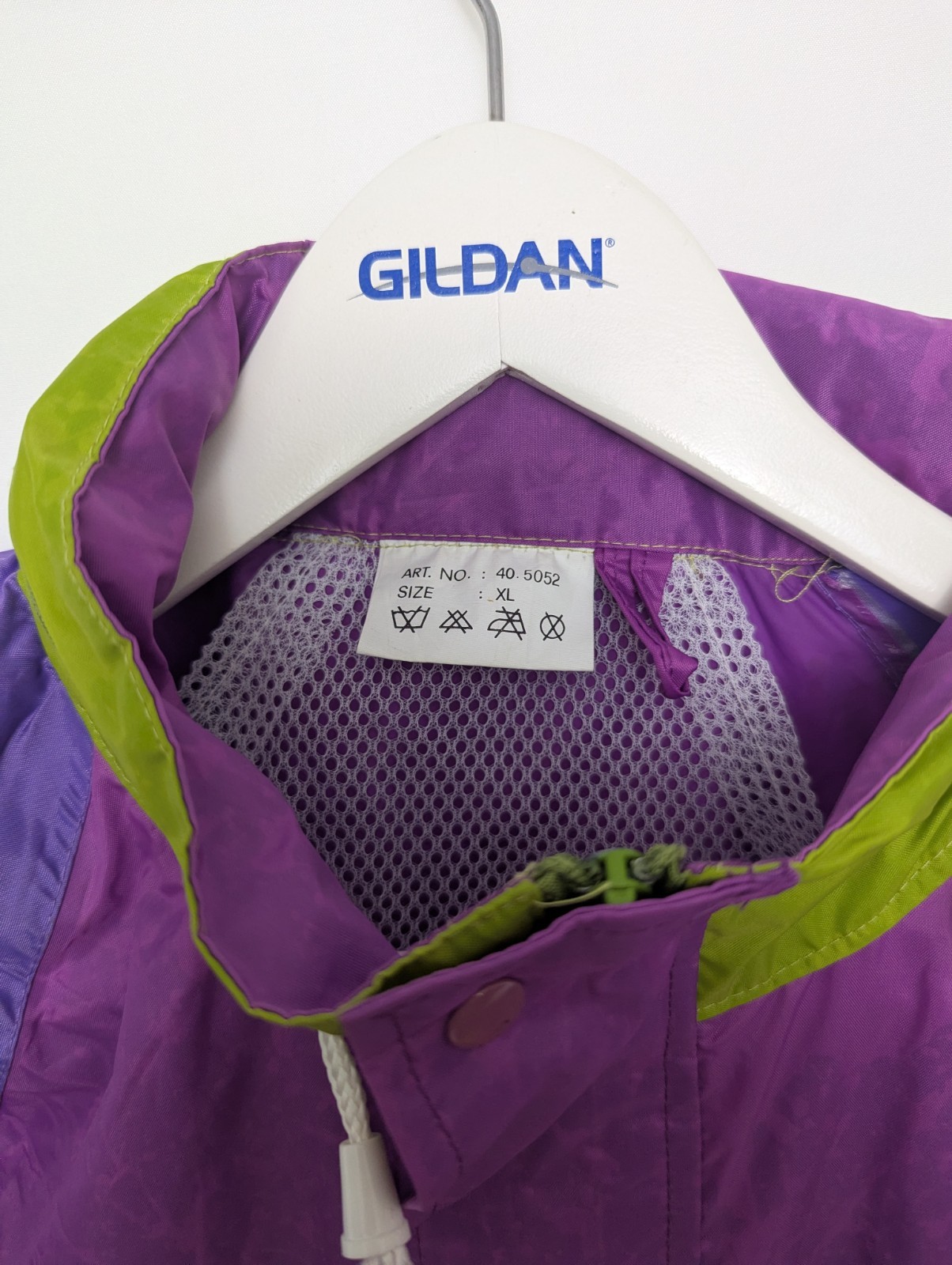 Vintage 90s Splasher Windbreaker Jacket – Purple / Green / Teal – Size Xl