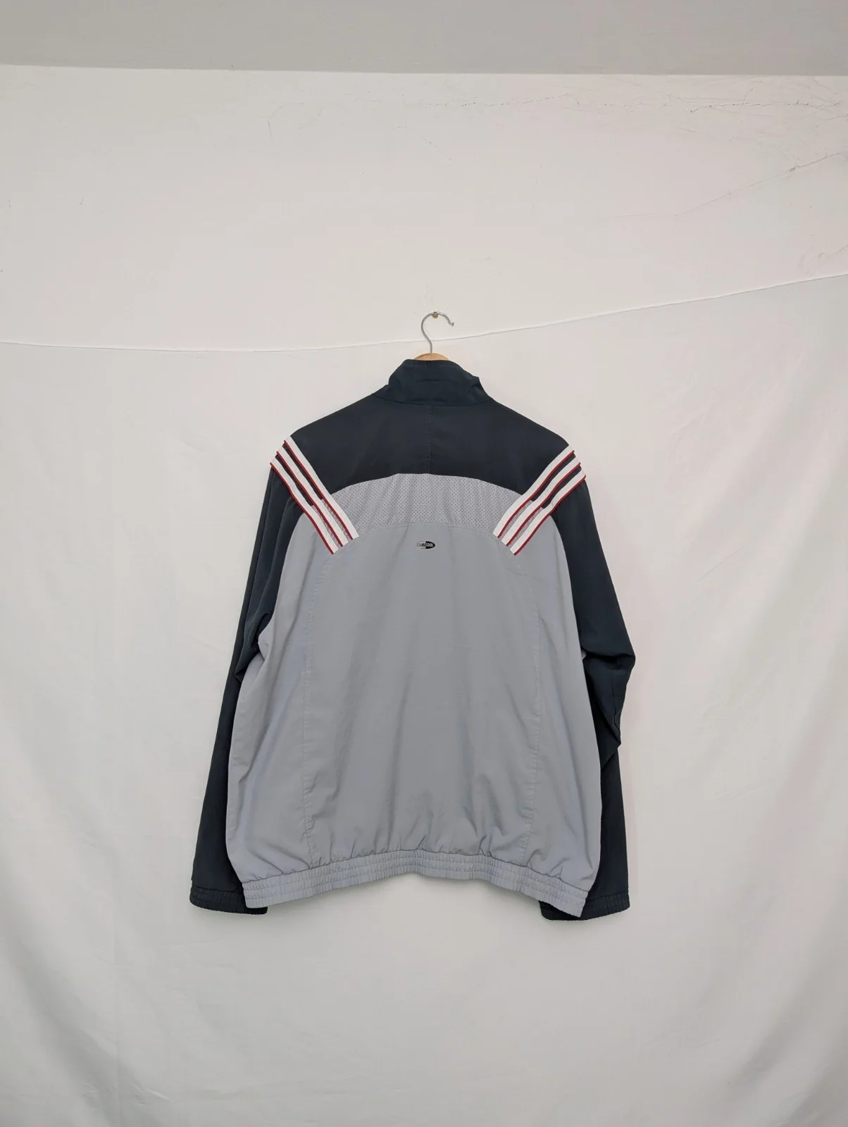 Vintage Adidas Track Jacket – Men’s Large (estimated) – Grey/red – Y2k