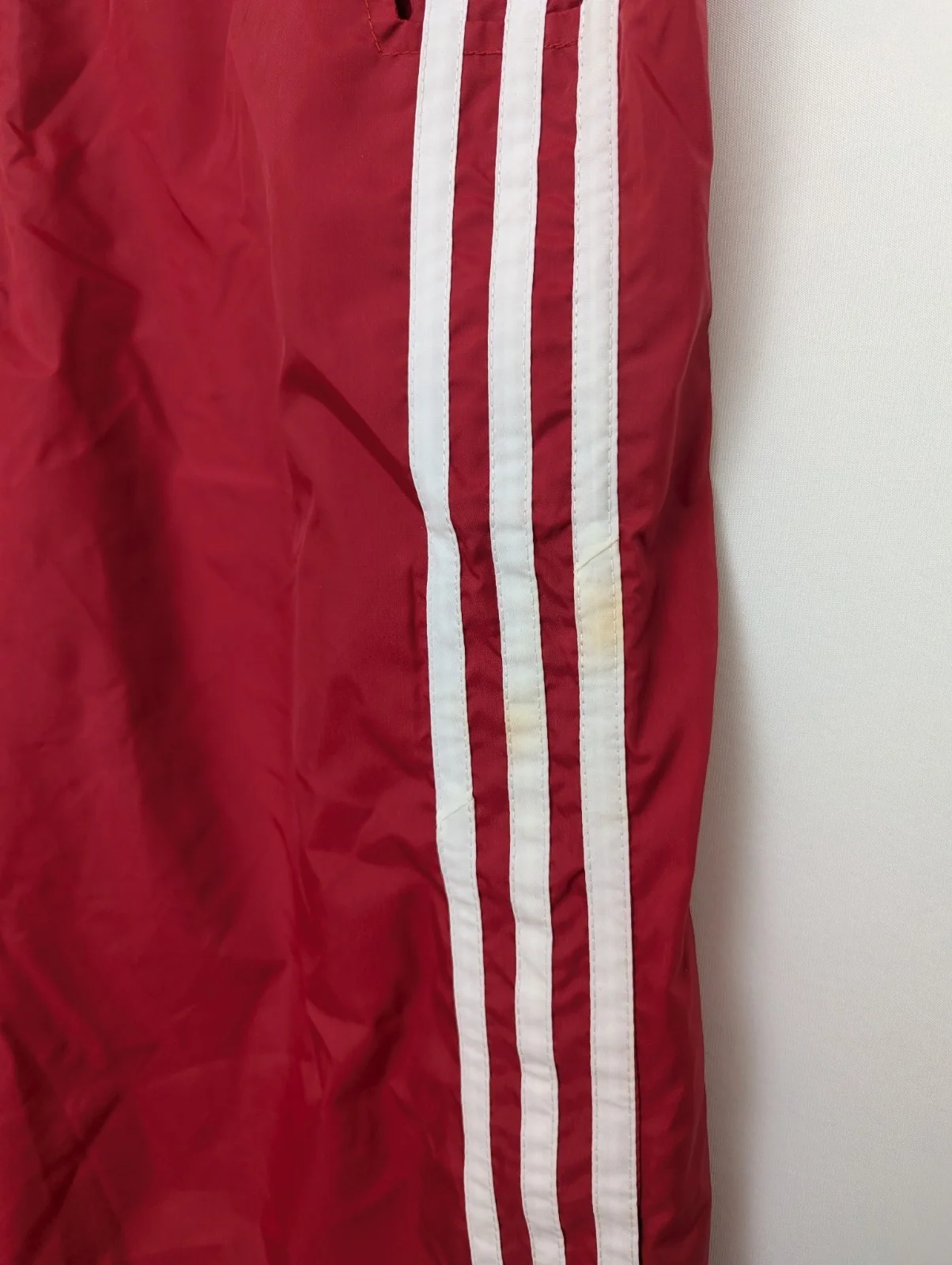 Vintage Adidas Track Pants - Mens Large - Red - 3 Stripe - Nylon - 80s