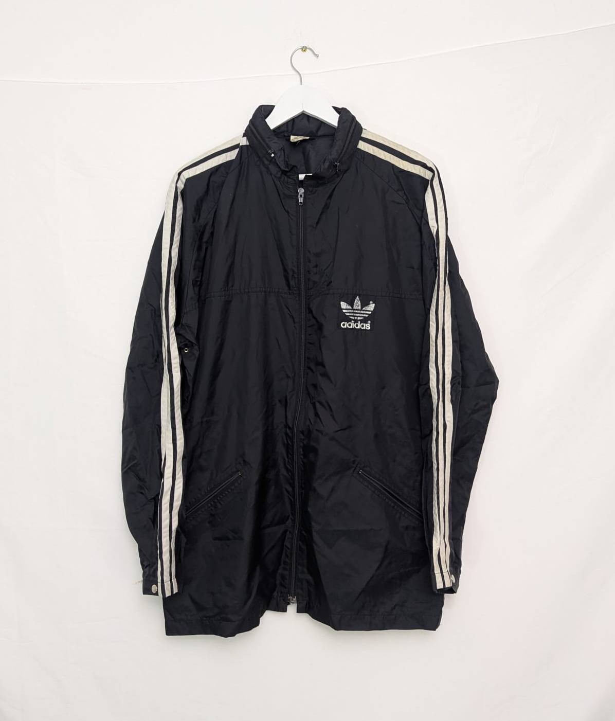 Vintage Adidas Trefoil Windbreaker Jacket – 1980s/90s – Black – Men’s size XL