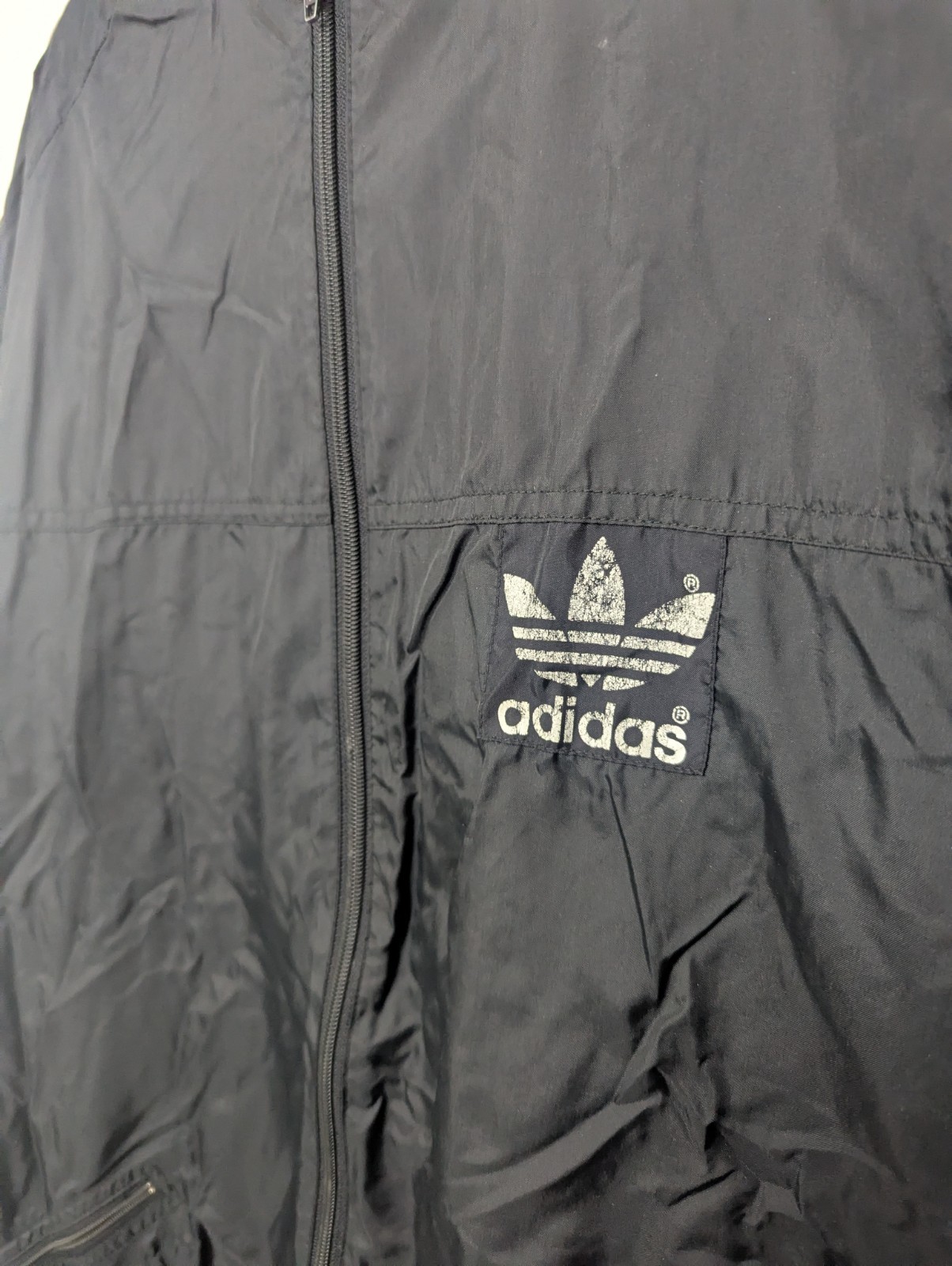 Vintage Adidas Trefoil Windbreaker Jacket – 1980s/90s – Black – Men’s Size Xl