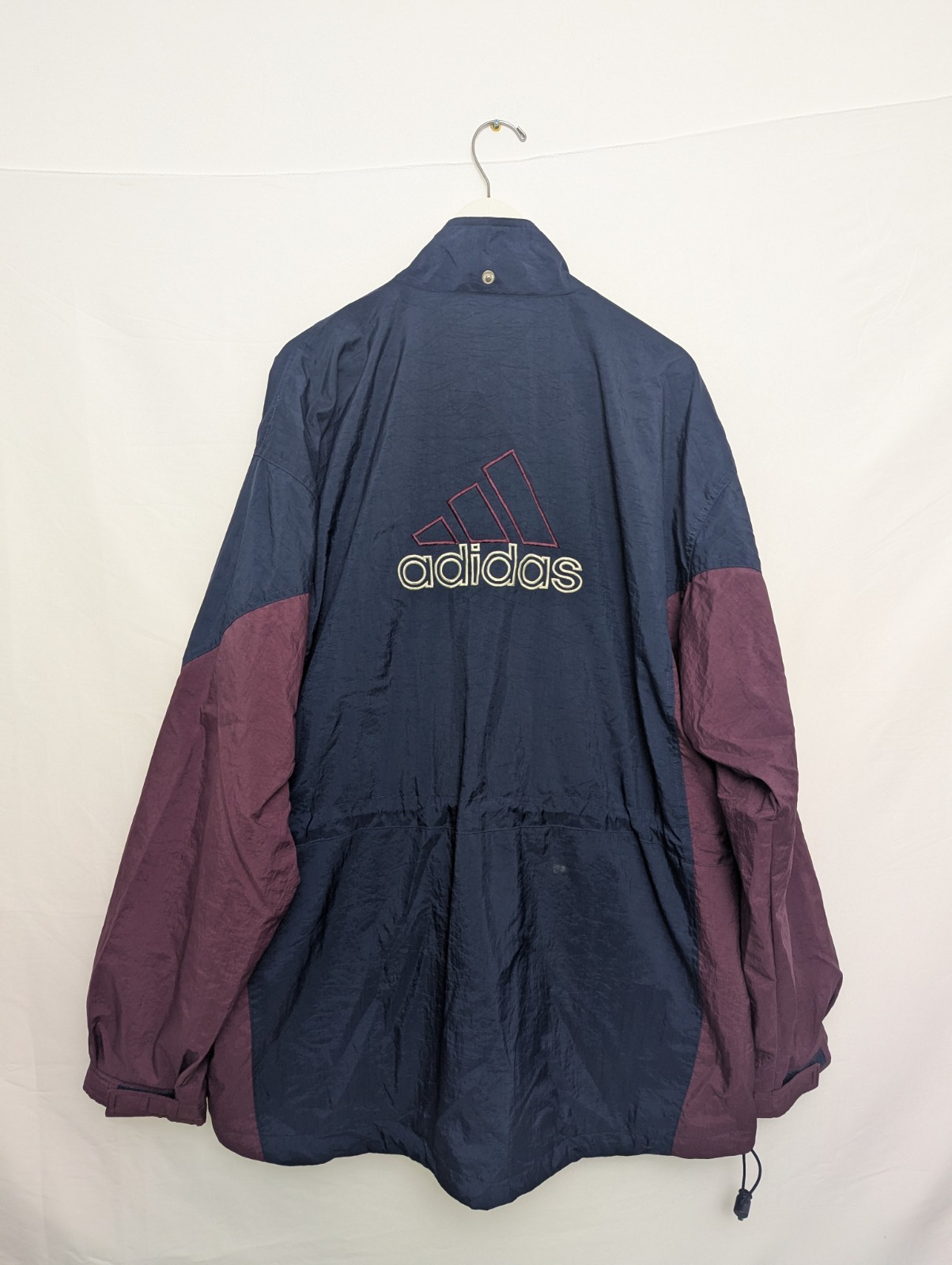 Vintage Adidas Windbreaker Jacket Navy / Burgundy Xl Late 1990s – Early 2000s