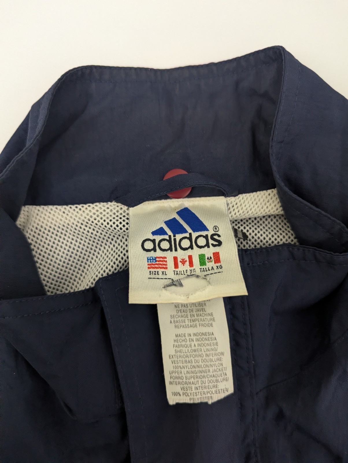 Vintage Adidas Windbreaker Jacket Navy / Burgundy Xl Late 1990s – Early 2000s