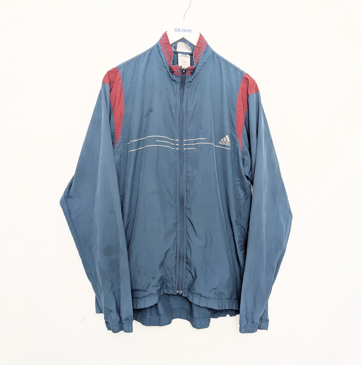 Vintage Adidas Windbreaker Jacket – Blue & Red – Size M – 90s/00s Retro Shell