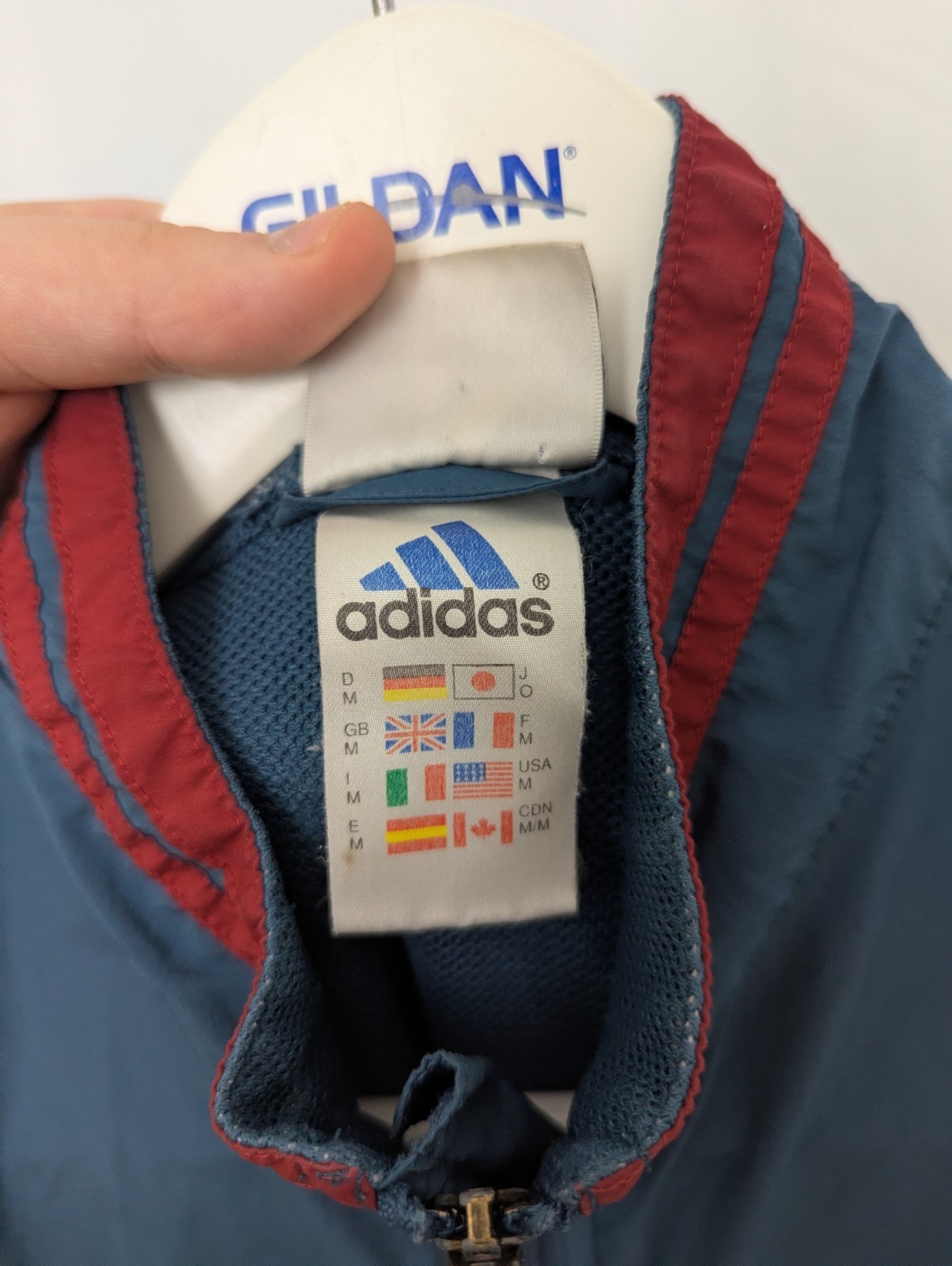 Vintage Adidas Windbreaker Jacket – Blue & Red – Size M – 90s/00s Retro Shell