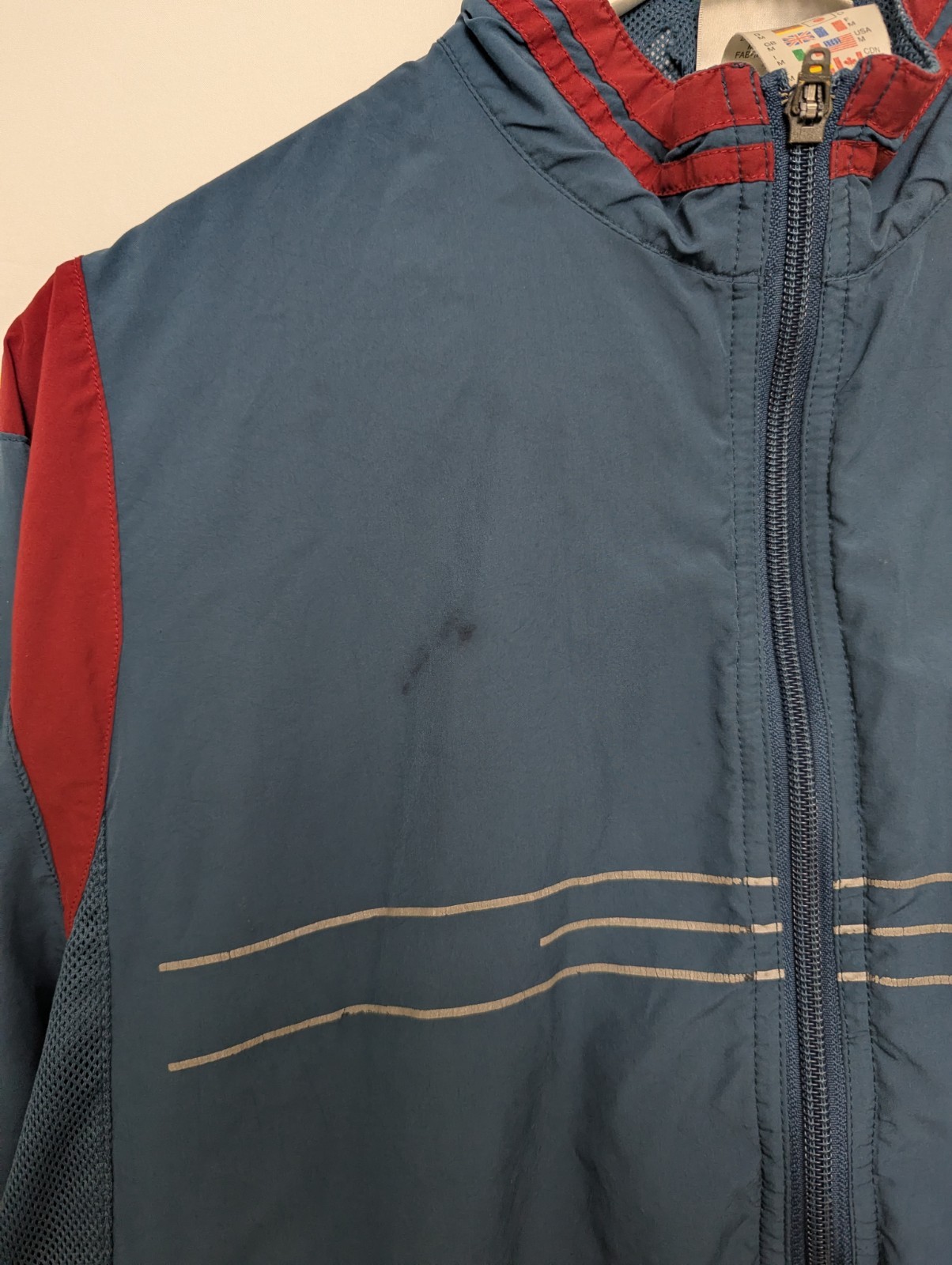 Vintage Adidas Windbreaker Jacket – Blue & Red – Size M – 90s/00s Retro Shell