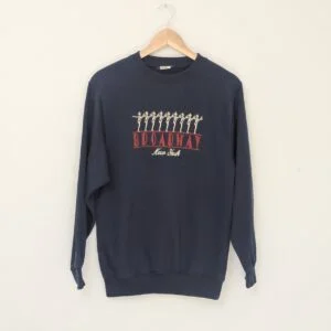 Vintage Broadway New York Sweatshirt - Navy Embroidered Graphic - Size Small