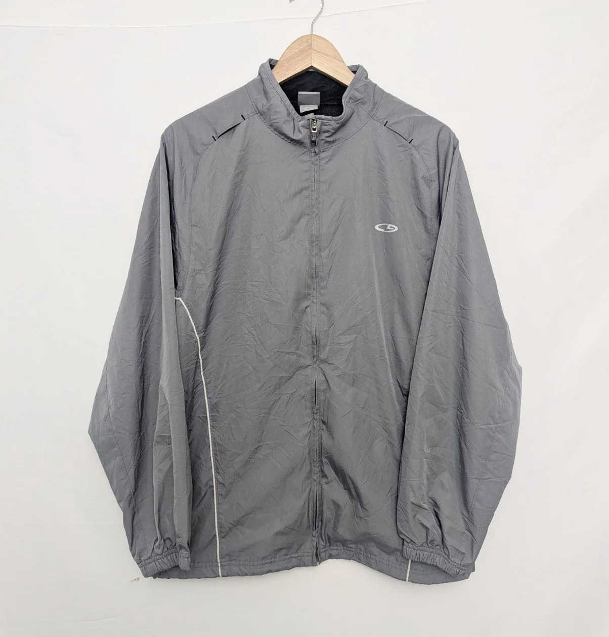 Vintage C9 By Champion Running Jacket – Grey Reflective Windbreaker – Size M