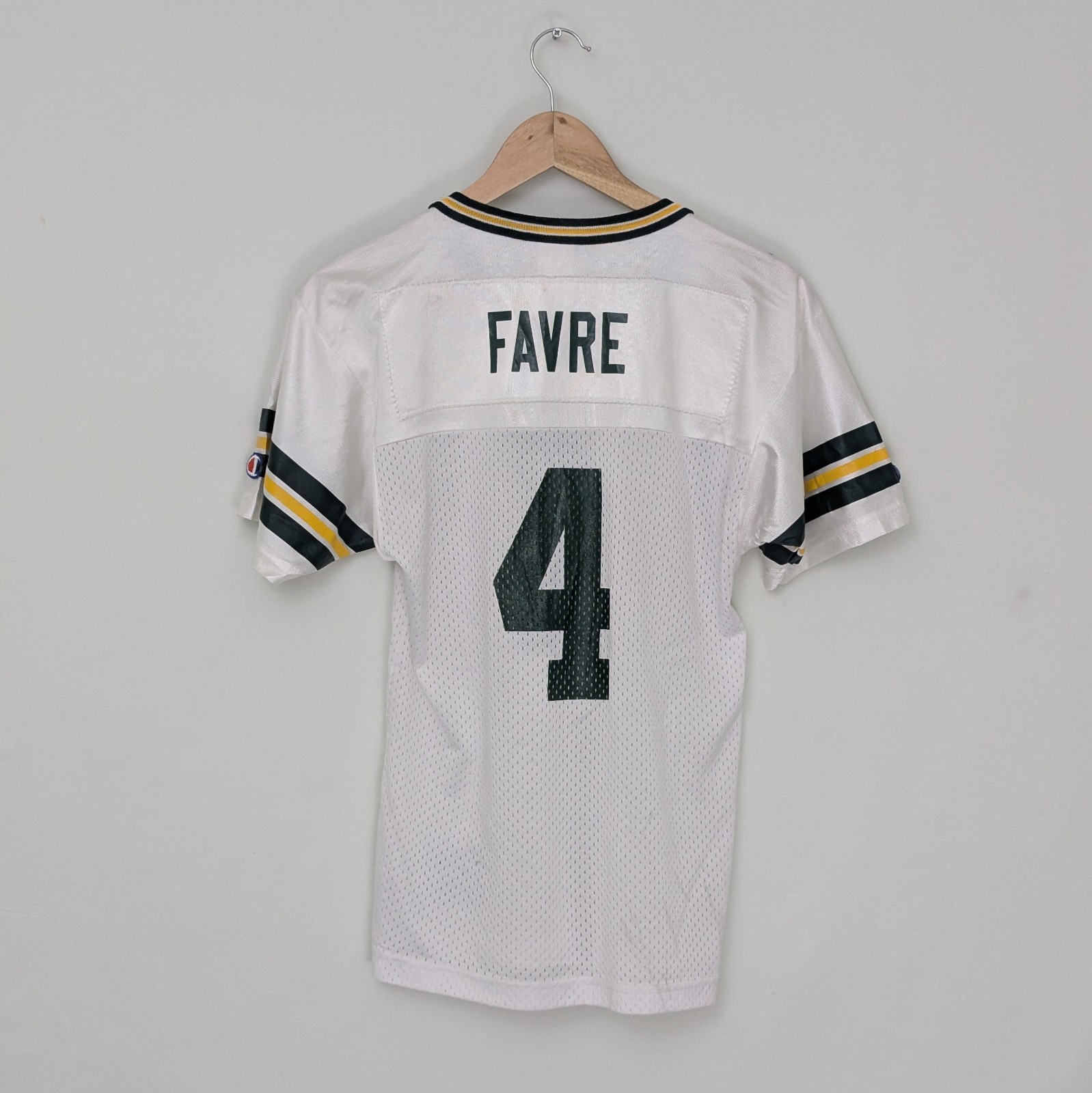 Vintage Champion Green Bay Packers Brett Favre Jersey - White - Size Youth M