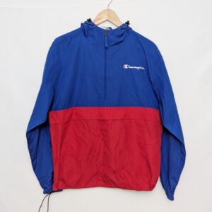 Vintage Champion Windbreaker Jacket - Blue/red - Size Small