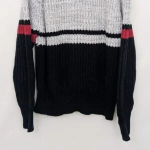Vintage F.c.o Knit Jumper - Men’s Xl - Grey/black/red - Late 80's/early 90's