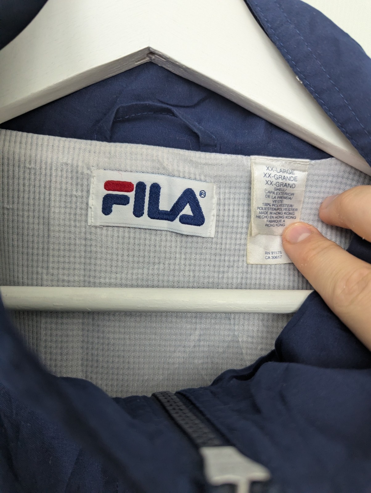 Vintage Fila Track Jacket Windbreaker - Navy / White / Red - Size Xxl