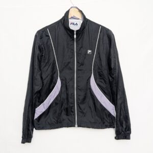 Vintage Fila Women’s Windbreaker Jacket - Size Small - Black/lilac