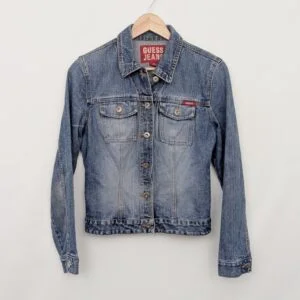 Vintage Guess Jeans Women’s Denim Jacket - Blue - Size Small