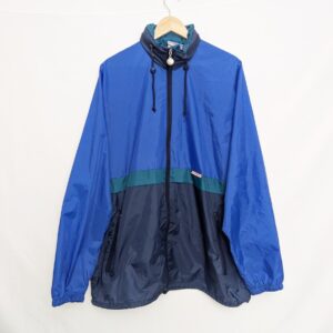 Vintage Jeantex Windbreaker Jacket Xl Blue / Navy / Green 80s 90s Colourblock