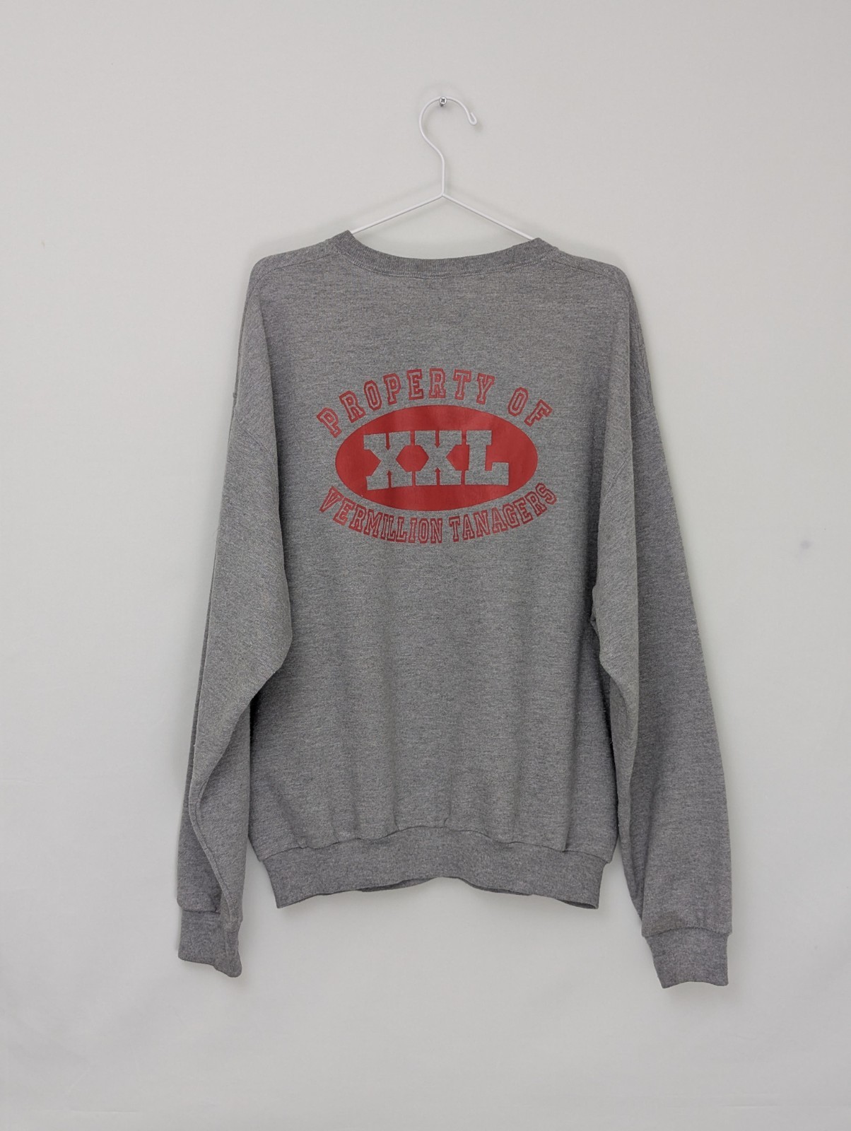 Vintage Jerzees Vermillion Tanagers Sweatshirt - Grey Crewneck - Size L