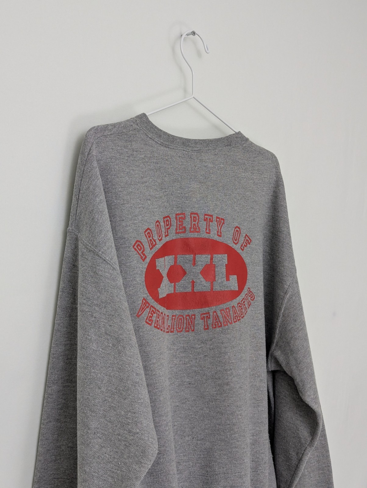 Vintage Jerzees Vermillion Tanagers Sweatshirt - Grey Crewneck - Size L